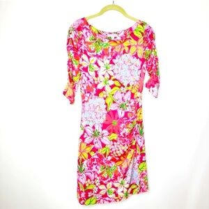 Lilly Pulitzer Jeanie Dress Azalea Pink Floral Mariposa Print size medium